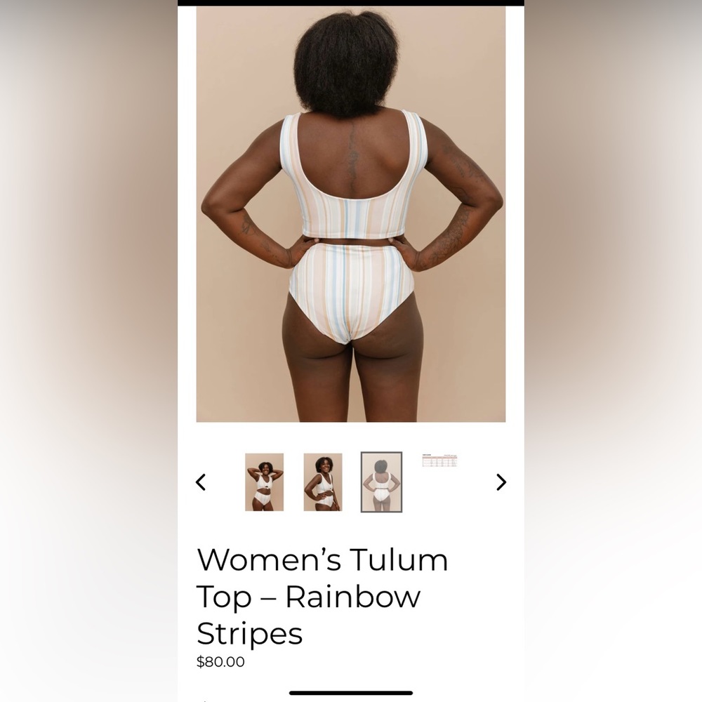 Imagine Perry Women’s Tulum Top - Rainbow Stripes - Picture 6 of 8